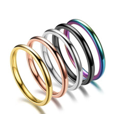2mm Gold Plated Stainless Steel Stackable Ring Wedding Band Women Girl size 5-11 Silver Wedding Band price