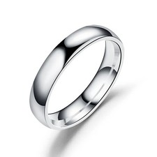 Men's Women's Silver High Polished Dome Titanium Rings Wedding Band Comfort Fit. Silver Wedding Band price