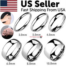 Tungsten Carbide Silver Polished Plain Wedding Band Ring 2mm 3mm 4mm 6mm 8mm 10m Silver Wedding Band price