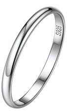 925 Sterling Silver Wedding Band Ring For Men Women Thin 2MM Unisex Comfort Fit Silver Wedding Band price
