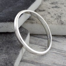 925 Sterling Silver Thin Polished Plain Wedding Band Ring 2mm Size 1-13 Avail. Silver Wedding Band price