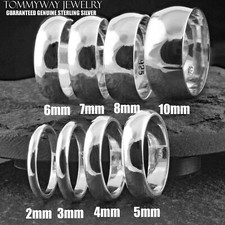 Guaranteed 925 Sterling Silver Plain Polished Wedding Band Ring Men's Women's Silver Wedding Band price