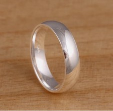 925 Sterling Silver, Solid Silver, Band Ring, Unisex, Plain Domed Band Silver Wedding Band price