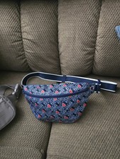 Champion Geometric Blue/Red/White Zip Belt Bag Fanny Pack, Adjustable Strap Men's Belt Bag price