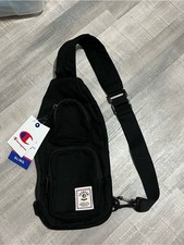 Champion Black Sling Bag with Branded Patch Men's Belt Bag price