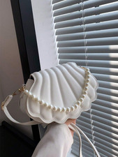 Shell Shaped Crossbody Bag Faux Pearl Chain Mini Purse for Party Wedding Women Evening Bag price