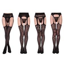 4 Pack Lace Mesh Lingerie Garter Belt Fishnet Thigh High Stocking Pantyhose Sock Pantyhose price