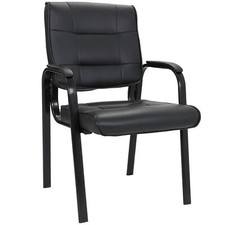 Leather Guest Chair Waiting Room Reception Office Desk Side Chairs Black Office Visitor Chair price