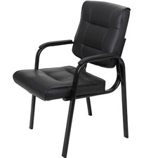 Office Guest Chair Leather Executive Reception Chair with Armrest & Back Cushion Office Visitor Chair price