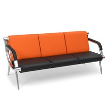 3-Seat Reception Chair Airport Office Visitor Guest Waiting Room Bench Orange Office Visitor Chair price