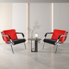 2PCS Red PU Leather Office Reception Chairs Waiting Room Visitor Guest Stool Set Office Visitor Chair price