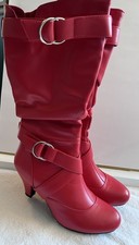 Forever Link Maggie Women's Red Fashion Mid-Calf Boots w/Side Buckle Accents Women's Boots price