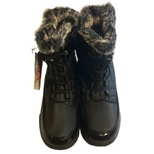 totes SELENAW Women’s Black Waterproof Quilted Faux Fur Lined Ankle Boots 8W Women's Boots price