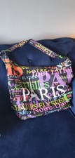 Paris Graphic Print Women’s Shoulder Bag Multicolor/Black Zip, Silver Hardware Bags price
