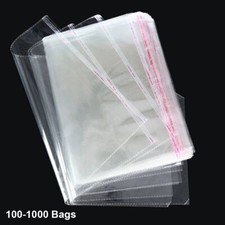 100-1000 Clear Poly Bags OPP Cellophane Plastic Cello Bag Self Adhesive Any Size Bags price