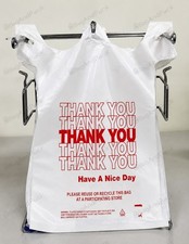 Bags 1/6 Large 21 x 6.5 x 11.5 "Thank You" T-Shirt Plastic Grocery Shopping 0.59 Bags price