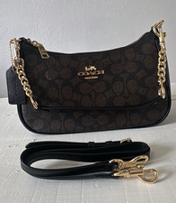 Coach Teri Shoulder Bag In Signature Canvas Brown ( New) (same day shipping) Bags price