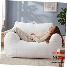 Bean Bag Chair Cover Only (No Filler) for Adults Velvet Fabric Creamy White Bean Bag Chair price