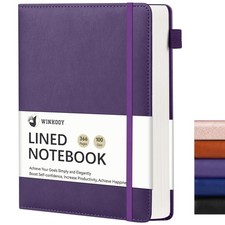 Winkooy Leather Hardcover Lined Journal Notebook A5 366 Pages Pen Loop, Purple Hardcover Notebook price