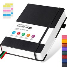 Hardcover Lined Notebook Journal for Writing, 320 Pages Leather Thick College... Hardcover Notebook price