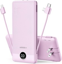 Portable Charger Built-in Cables and AC Wall Plug, USB C Power Bank 10000mAh Portable Charger - Power Bank price