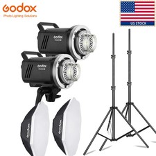 2X GODOX MS300V 300Ws Compact Studio Strobe Flash Light+120cm Softbox+Stand kit Flashes price
