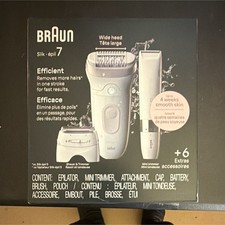 Braun Silk-épil 7 Wide Head Cordless Epilator w/ Smart Light + Mini Trimmer Epilators price