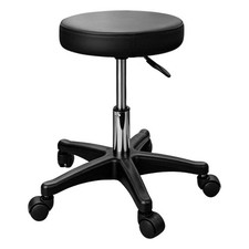 Round Rolling Stool PU Leather Height Adjustable Swivel Salon Stools with Wheels Office Stool price