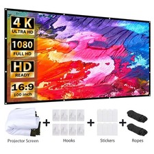 VANKYO 100" Foldable Projector Screen 16:9 Outdoor Home Cinema Theater 3D Movie Projector Screen price