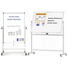 40"×28"/48"×36" Mobile Dry Erase Board Magnetic Whiteboard w/ StandDouble Sided Whiteboard price