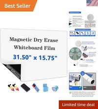 Magnetic Dry Erase Whiteboard Paper with Adhesive, 31.50" x 15.75" White Boar... Whiteboard price