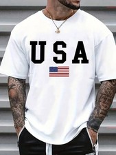 USA Flag Patriotic T-Shirt American Flag Graphic Tee 4th July Independence Men's T-shirt price
