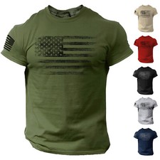 USA Distressed Flag Men T Shirt Patriotic American Tee S - 2XL Men's T-shirt price