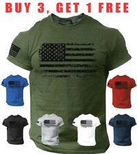 USA Distressed Flag Men T Shirt Patriotic American Tee S - 4XL Men's T-shirt price