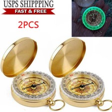 2Packs Portable Compass Brass Keychain Watch Pocket Outdoor Camping Hiking Compass price