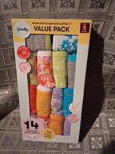 New-Kindly Girls Size S (4-6) 14 Pk Hipster Cotton Panties Multicolor-Tagless Girls' Underwear price