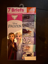 Disney Frozen Girls Brief Underwear Size 6, 7-Pack 100% Cotton Anna Elsa Olaf Girls' Underwear price