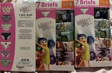 7-PACK Disney INSIDE OUT 2 Girls Underwear/Panty/ Briefs 100% Cotton Size 6 Girls' Underwear price