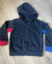 Kids Black Hoodie Jacket with Red & Blue Sleeve Accents Fashion Nova Kids Sz 5 Boys' Jacket price