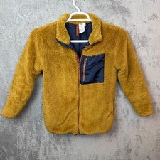 Tommy Bahama Fleece Jacket Boys Large 10/12 Tan Sherpa Full Zip Faux Fur Coat Boys' Jacket price