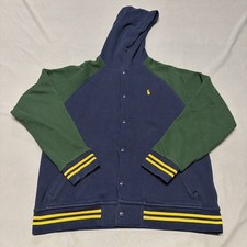 Polo Ralph Lauren Boys Button Up Varsity Style Sweatshirt Jacket Size XL 18-20 Boys' Jacket price