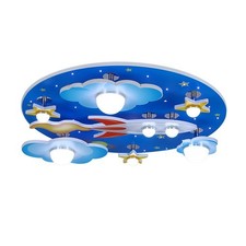 Modern Wood Star Rocket LED Ceiling Light Room Lamp Baby Bedroom Light Fixture Baby Room Ceiling Lamp price