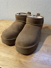 UGG Classic Ultra Mini Kids Brown Suede Faux Fur Ankle Bootie US 4 MPN 1157791K Unisex Children's Boots price