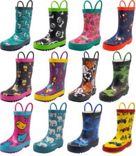 Norty Toddlers Kids Boys Girls Waterproof Rubber Printed Rain Boots SEE VIDEO Unisex Children's Boots price