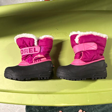 Sorel Snow Commander Kids Snow Boots Faux Fur Lined US 12 Pink Toddler 12T Great Unisex Children's Boots price
