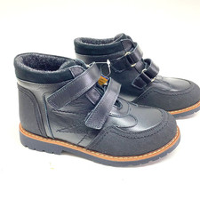 Black Leather Orthopedic Boys Boots, Warm Lining, EU 34 (22.5 cm) Unisex Children's Boots price
