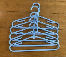 Lot of 5 Baby/Toddler/Child Blue Plastic 11.5" Clothes Hanger Baby Clothes Hanger price