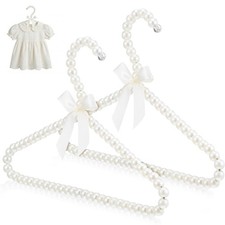 2 Pack Pearl Beaded Hangers for , 11.8 x 7.5 Inch Plastic Baby Clothes Hanger... Baby Clothes Hanger price