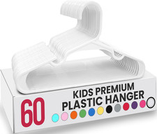 60 Pack Kids Hangers - 11.5 Inch Plastic Baby Hangers for Closet - Childrens Han Baby Clothes Hanger price
