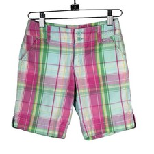 Vintage Y2K Justice Bermuda Shorts Girls 10 Slim Pink Plaid Twee Kawaii Preppy Girls' Shorts price